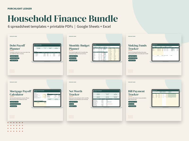 Household Finance Bundle mockup