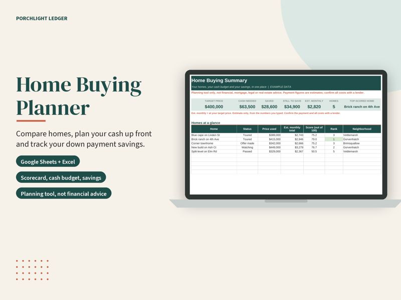 Home Buying Planner mockup